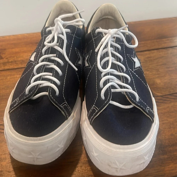 RARE Converse One Star Platform Ox sneakers 564031C black red bottom soles 5.5 - Picture 8 of 17